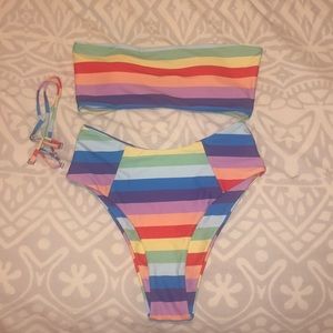 Never worn rainbow bikini set